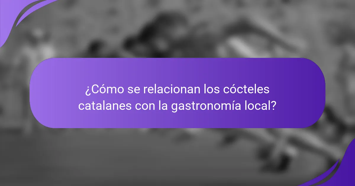¿Cómo se relacionan los cócteles catalanes con la gastronomía local?