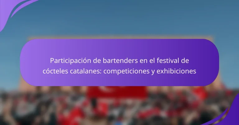 Participación de bartenders en el festival de cócteles catalanes: competiciones y exhibiciones